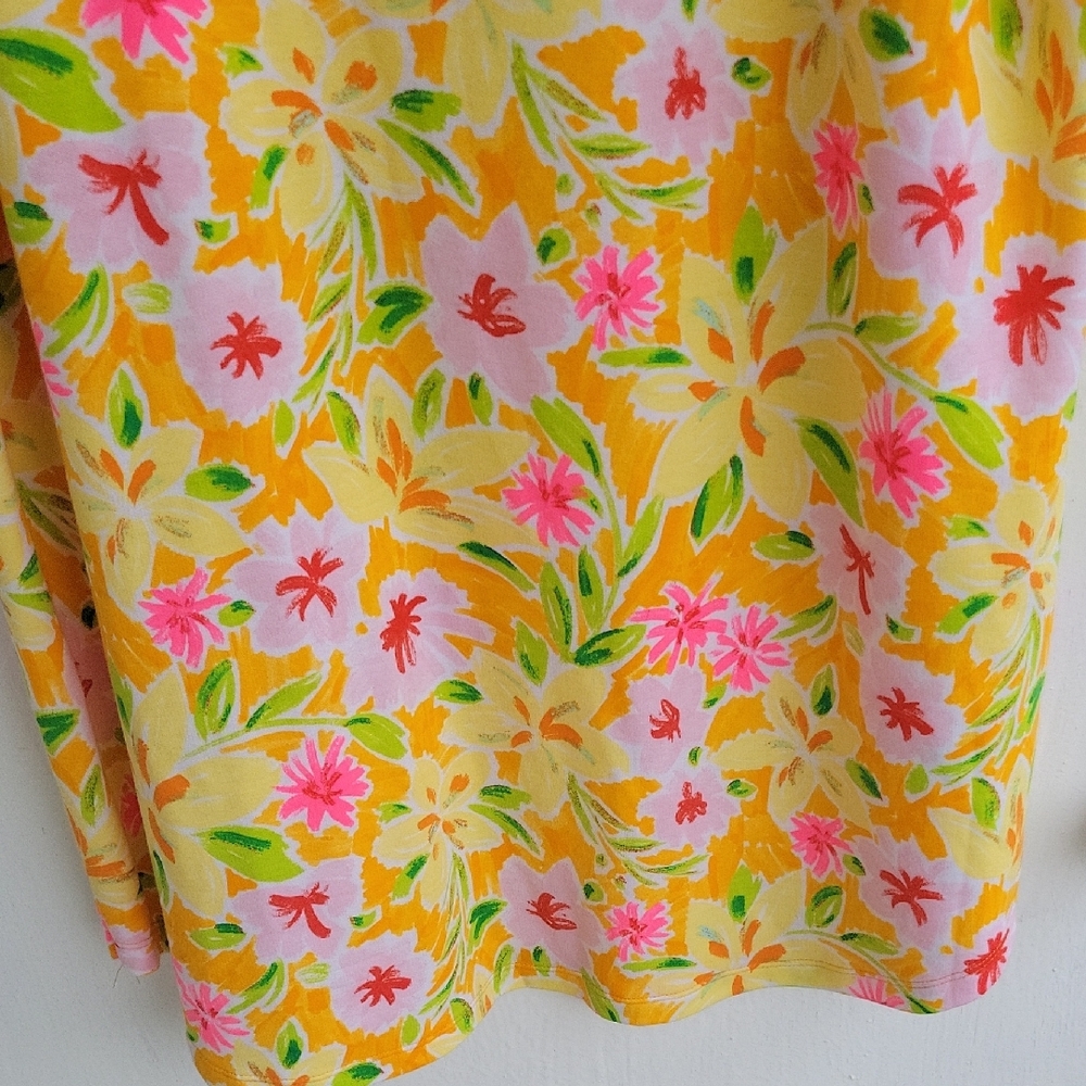 Crown & Ivy Summer Comfy Floral Yellow and Pink Dress Cute - Picture 5 of 7